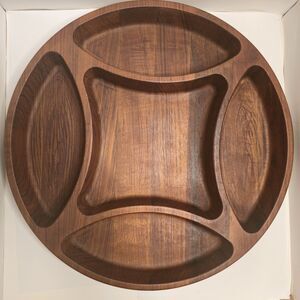 Vintage MCM Dansk IHQ Teak Wood Divided Serving Tray 5 Sections *Flaw
